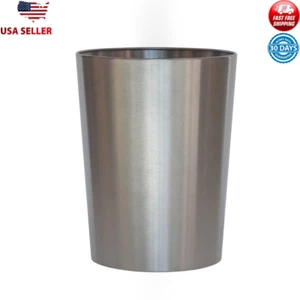 2.2gal Metal Bathroom Wastebasket, Brushed Nickel General Trash Can - Picture 1 of 5