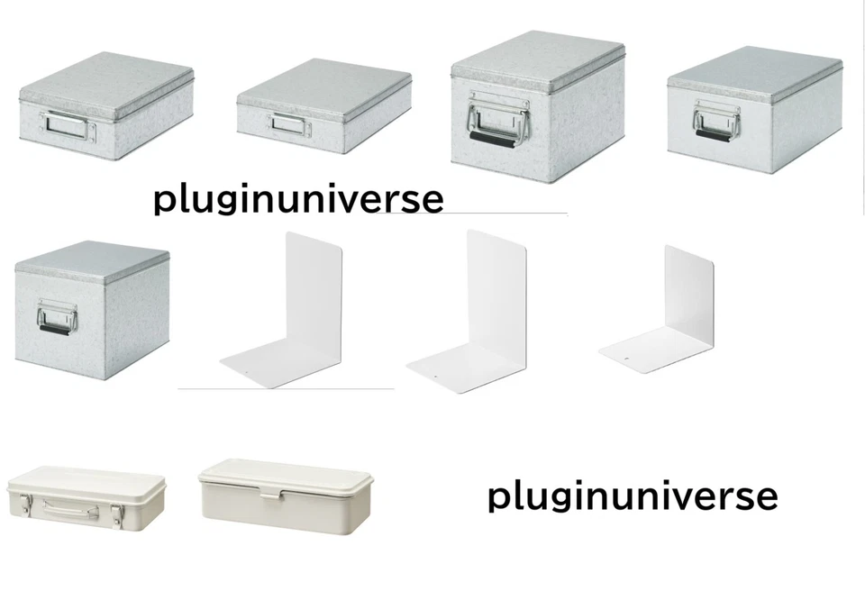 MUJI MoMA Large Galvanized Iron Box Silver Storage various size and shape - Image 1 of 1