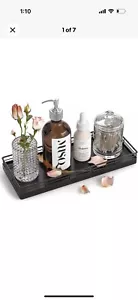 Bandeja de baño para mostrador, madera de roble 11,2" L bandeja de tocador decorativa para vestido... - Imagen 1 de 4