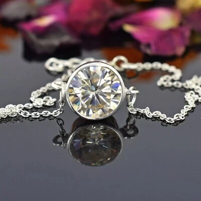 3.40 Ct Treated Certified Champagne Diamond Solitaire Chain Bracelet, 925 Silver - Image 1 of 4