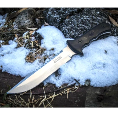 Elk Ridge Sawback Full Tang Fixed Blade Knife 8Cr13 Wood 4mm Thick Bushcraft - Image 1 of 4