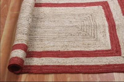 Runner jute Braided Rectangle Handmade Carpet Modern Rustic Look Area Rug Mat - Image 1 of 4
