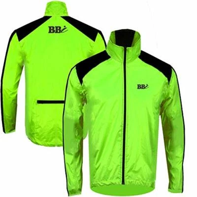 BBI HI Viz Herren Fahrrad Regen Jacke 100% Wasserdicht Jogging Laufen Top Qualität
