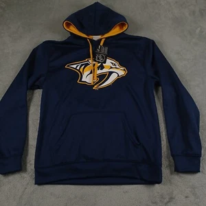 Nashville Predators Sweater Mens Medium Blue NHL Hockey Hoodie Pullover NWT - Picture 1 of 9