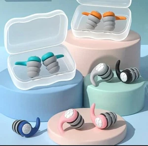 Reusable Ear Plugs Silicone Noise Cancelling Earplugs BUY 1 GET 1 FREE - Picture 1 of 21