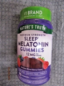 NATURE'S TRUTH~MAXIMUM STRENGTH~90 SLEEP MELATONIN 12 MG GUMMIES EXP 5/26 115 - Picture 1 of 3