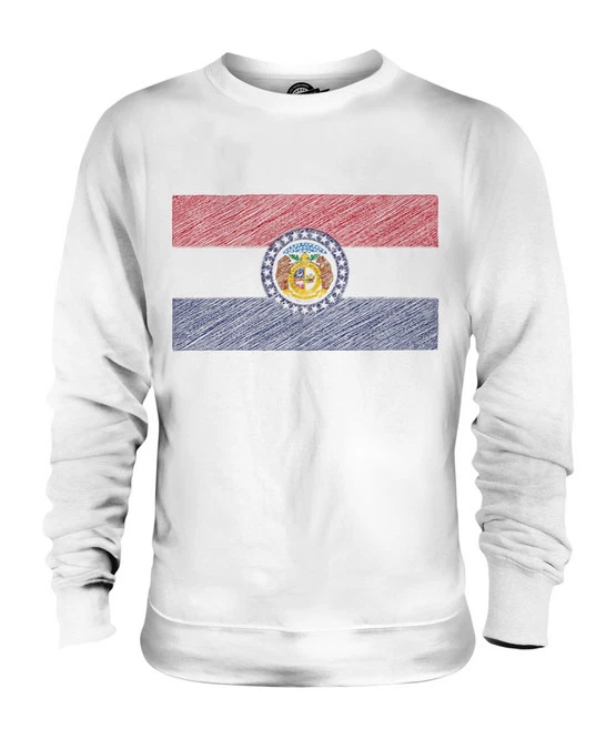 BANDERA GARABATEADA DEL ESTADO DE MISSOURI SUÉTER UNISEX TOP REGALO FÚTBOL DE MISURI Foto 1 de 1