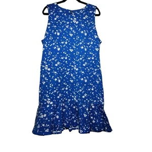 Vestido Vaina Draper James Para Mujer Azul Floral Ponte Talla XL Preppy Verano Primavera - Imagen 1 de 8