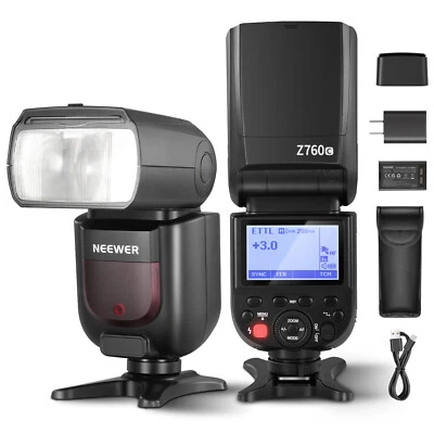 NEEWER Z760-C 76Ws GN60 2.4G 1/8000s HSS TTL Flash Speedlite for Canon DSLR - Image 1 of 4