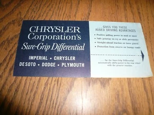 1965 Plymouth Dodge Chrysler DeSoto Imperial Sure-Grip Differential Booklet - Picture 1 of 3