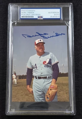 Rare DUKE SNIDER Signed Original Snapshot Photo-HOF-BROOKLYN DODGERS-EXPOS-PSA - Image 1 of 4