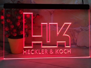 Heckler & Koch Led Neon Light Sign for Guns Ammo Store Firearms Man Cave garage - Picture 1 of 2