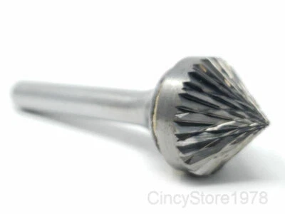 NUEVO 1/4" Forma de Cono Carburo Bur Herramienta Broca Troqueladora EE. UU. SK-7 DOBLE CORTE Foto 1 de 4