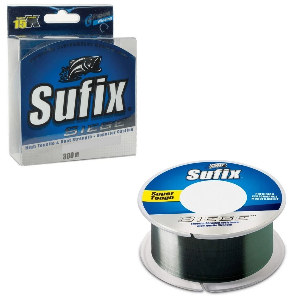 300m Spool of Sufix Siege Low Vis Green Monofilament Fishing Line - image 1 of 1
