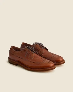 Made In USA - 12 D - US- Alden / J Crew - Long Wingtip Cognac Brown - Picture 1 of 4