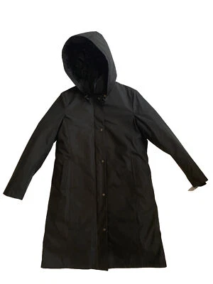 Abrigo largo forrado gris tilo para mujer negro aislamiento extraíble talla pequeña R capucha Foto 1 de 4