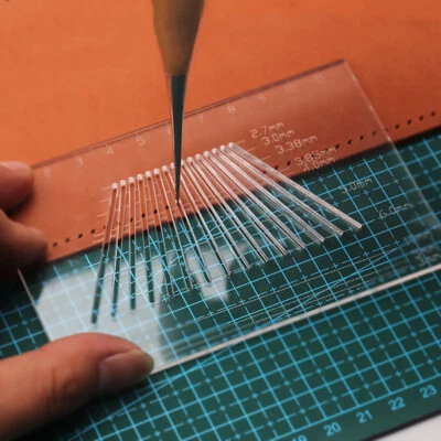 Leather craft Pricking Iron Holes Spacing Adjustment Template Positioning Ruler - Image 1 of 4