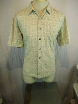 Mens Bass Cream Silk Floral Aloha Island Hawaiian SS Casual Shirt sz L - Image 1 of 4