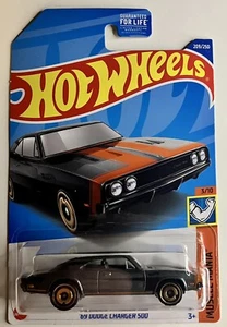 Hot Wheels 69 Dodge Charger 500 Muscle Mania dark silver and orange - Picture 1 of 8