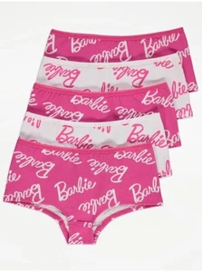 Barbie Girls Short Knickers 5 pack Barbie 🐾 Ages 3-14 Underwear Cotton Pants - Picture 1 of 2