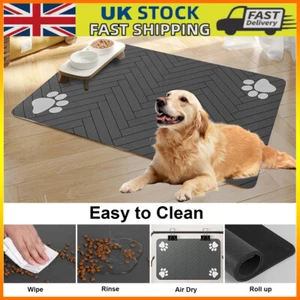 Large Cat Dog Food Mat For Pet Feeding Bowl Floors Waterproof Non Slip Placemat - Picture 1 of 24