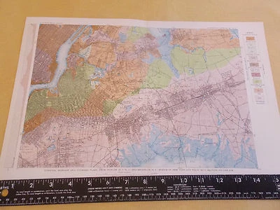 Original 1910 Topographical Map NYC New York City Brooklyn Queens 10 x 16 - Image 1 of 4