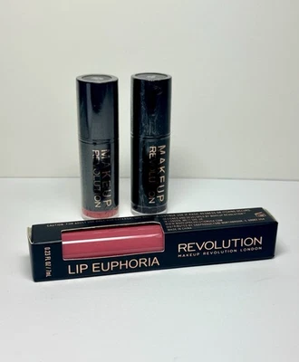 Paquete de 2 lápices labiales y brillo de euforia de labios Makeup Revolution Foto 1 de 4