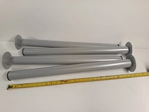 4er Set x makelloser silberner Stahl 700 mm x 50 mm Durchmesser Lange Tischbeine - Bild 1 von 5