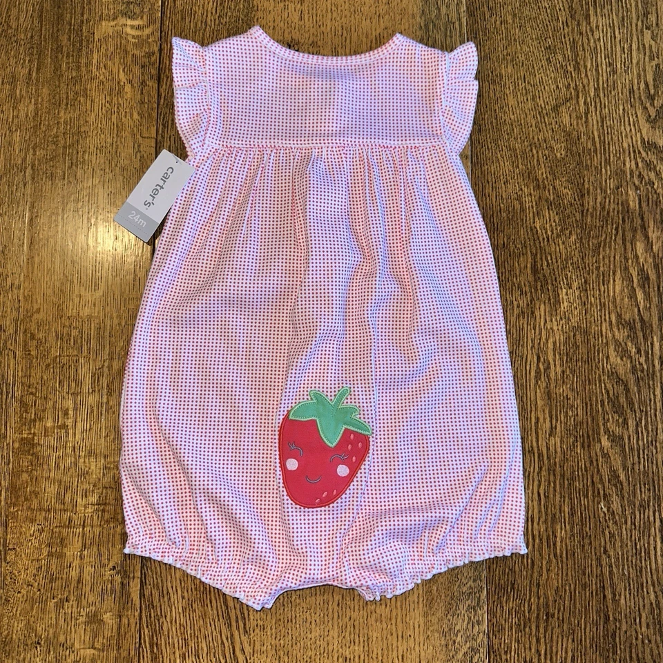 Mameluco Carters Bordado Fresas Fresa Lunares Burbuja 24 Meses Foto 1 de 4