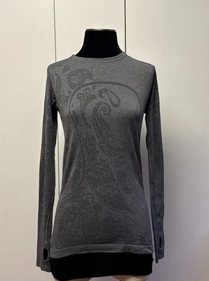 Top LULULEMON Swiftly Tech Manga Larga Crew Cachemira Jaspeado Negro Talla 8 Foto 1 de 4