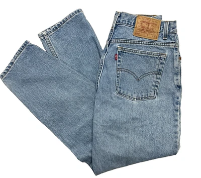 VTG LEVIS 550 Women’s Relaxed Fit Tapered Jeans Sz 14 Reg M Light Wash Made USA - Image 1 of 4