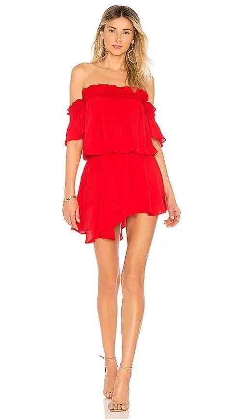 Amanda  Uprichard Mini Dress Women’s Small Salsa Latina Dance Flowy Off Shoulder - Image 1 of 4