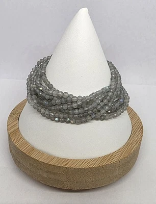 D'Joy Labradorite 9-Row Beaded (925 Sterling Silver) Bracelet (Sz 6.75) - Image 1 of 4