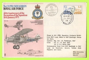 Malta 1974 RAF No 13 (PR) Squadron 60th Anniversary flown & signed Cover - Picture 1 of 1