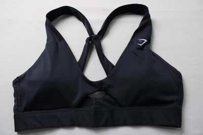 Sujetador deportivo para mujer Gymshark Peek-A-Boo soporte ligero CN6 azul marino grande nuevo con etiquetas Foto 1 de 4