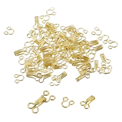 60 un. 17.5mm Ganchos de Costura y Cierre de Ojos para Sujetador Pantalones Falda Vestido, Dorado Foto 1 de 4