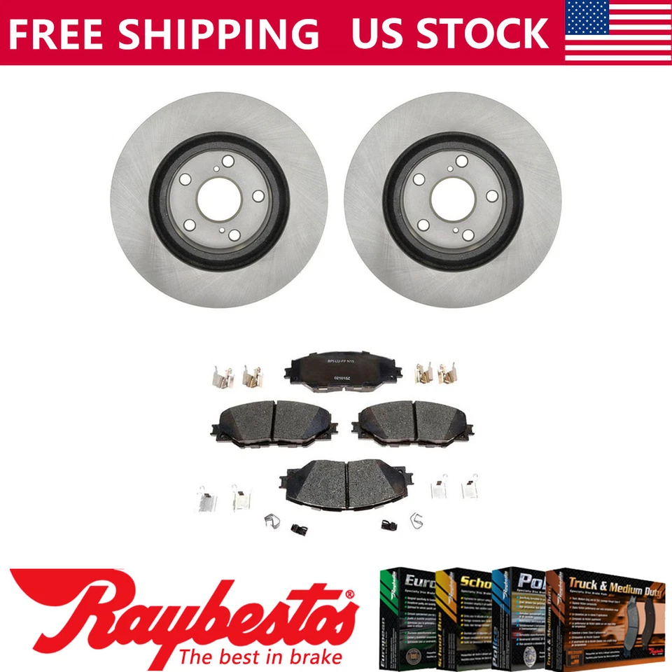 Rotores de freno delanteros + pastillas de freno de cerámica y herrajes para Toyota RAV4 2009-2012 Foto 1 de 4