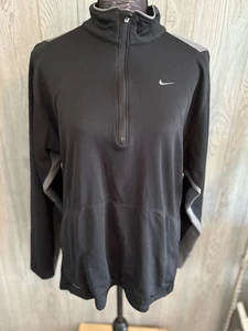 Nike Men Size M Black 1/4 Zip Athletic Pullover Jacket - Picture 1 of 11