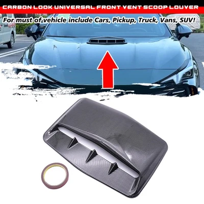 For Nissan Titan Air Flow Intake Bonnet Scoop Hood Cover Vent Guard Carbon Style - Image 1 of 4