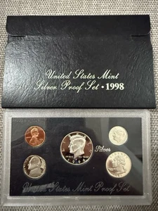 1998 United States U.S. MINT SILVER PROOF SET Original BOX & COA - Picture 1 of 6