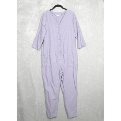 Mono HATCH The Nines Talla Pequeña Maternidad Lavanda Mezcla de Lino Botón Frontal Foto 1 de 4