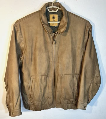 Chaqueta Territory Ahead XXL alta beige forrada de cuero cremallera completa dos bolsillos para hombre Foto 1 de 4