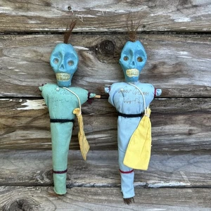New Orleans Souvenir Voodoo Doll Handmade Lot of 2 - Picture 1 of 10