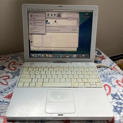 Apple 11 inch iBook G4 - Mac Laptop 1.2 GHz, 28GB HDD w/Charger and discs - READ - Image 1 of 4