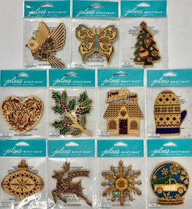 Jolee's Christmas Wood Embellishments ~ 11 Styles ~ 3 Pcs/Pkg ~ You Choose! - Picture 1 of 13