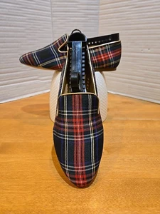 J Crew Stewart karierte Damen-Halbschuhe Schottenmuster Größe 7 Urlaub adrette Stadt & Land - Bild 1 von 10