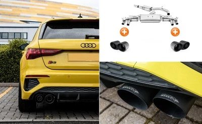 Milltek Sportauspuffanlage Audi S3 8Y Sportback, Endrohr 4x115mm rund Carbon - Bild 1 von 3