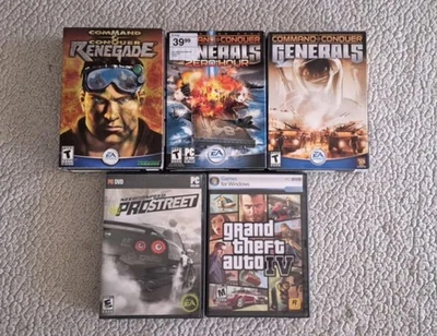 Small Box PC Game Lot - Command & Conquer, Need for Speed Pro Street & GTA IV Foto 1 de 4