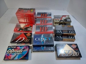 18 New Sealed Audio Cassette Tapes 60 74 90 110 Sony HF TDK Maxell High Bias  - Picture 1 of 7