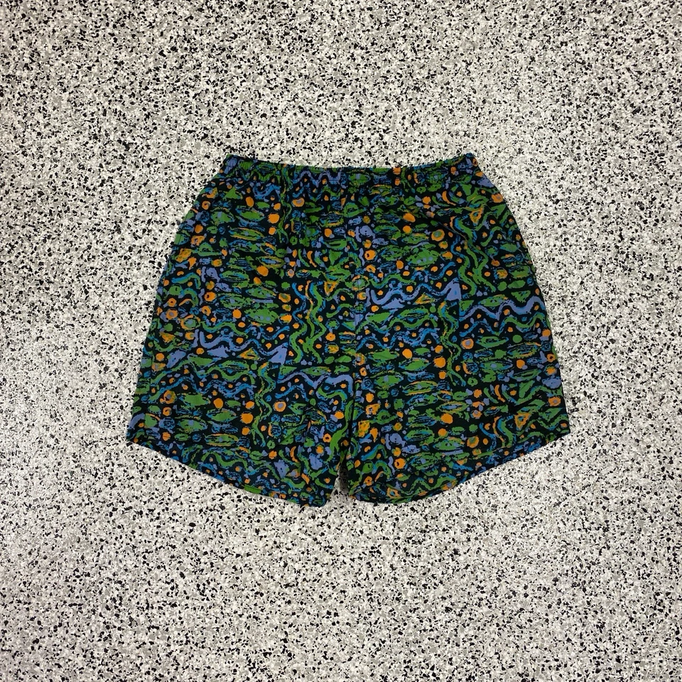 Pantalones Cortos de Natación Nike Vintage Azul Verde Estampado Abstracto Años 80/90 Grandes Foto 1 de 4
